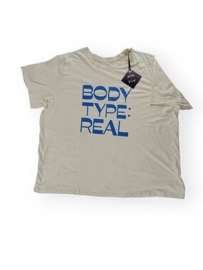 Ava & Viv Cream Graphic Tee 3X